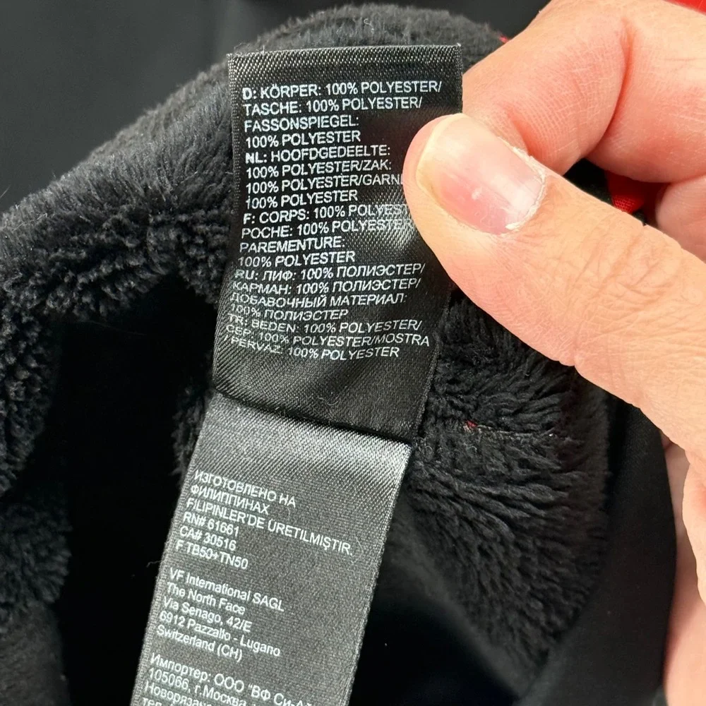 The North Face Men's Large Black Red Softshell Jacket‎ Fleece Lined Heavyweight